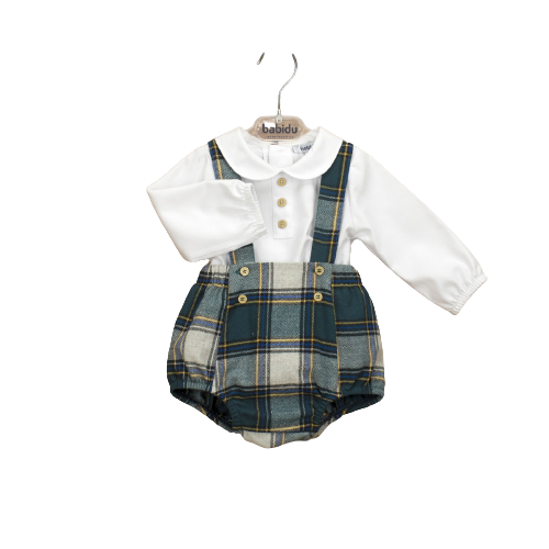 SET OF STRAPS + SHIRT WITH COLLAR BABY EMERALD